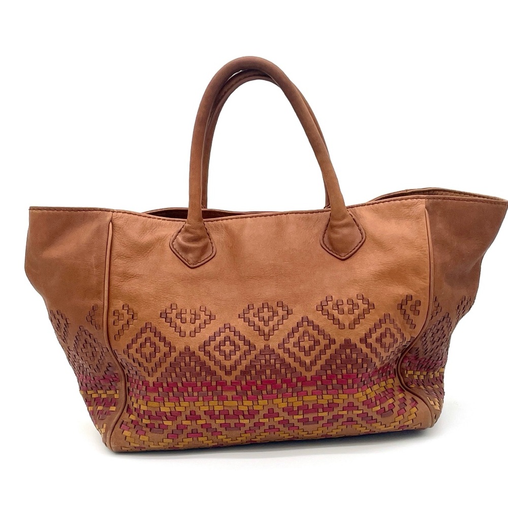 ISABELLA FIORE leather woven multicolor tote